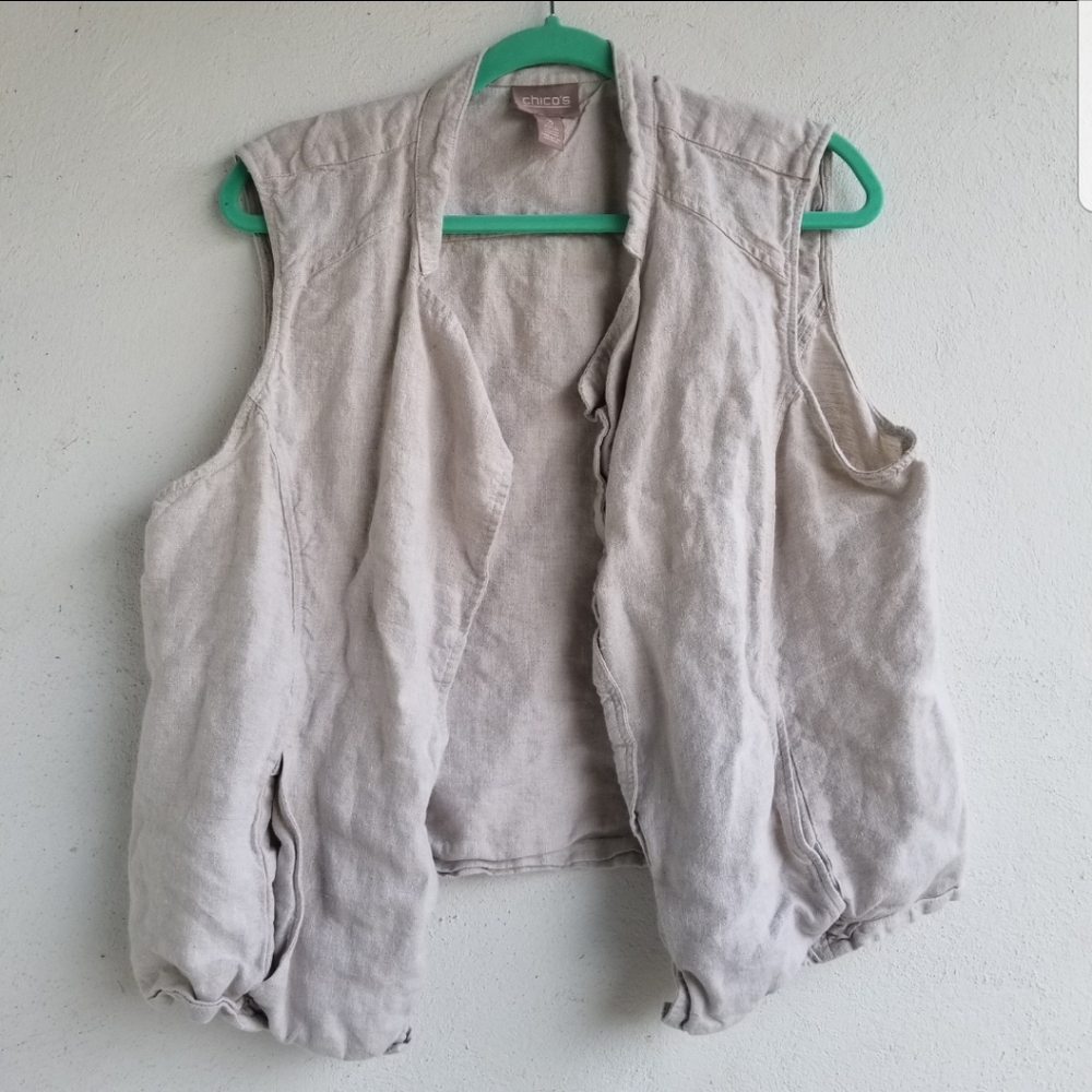 Beige Sleeveless Vest